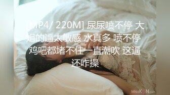 [MP4/ 220M] 尿尿喷不停 大姐的逼太敏感 水真多 喷不停 鸡吧都堵不住一直潮吹 这逼还咋操