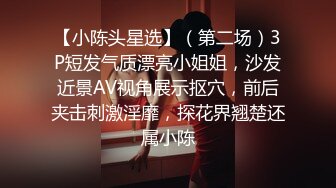 【小陈头星选】（第二场）3P短发气质漂亮小姐姐，沙发近景AV视角展示抠穴，前后夹击刺激淫靡，探花界翘楚还属小陈