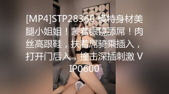 [MP4]STP28360 模特身材美腿小姐姐！蒙着眼镜舔屌！肉丝高跟鞋，扶着屌骑乘插入，打开门后入，撞击深插刺激 VIP0600