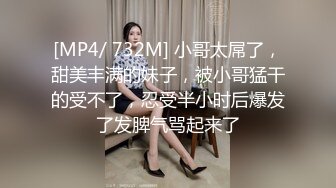 [MP4/ 732M] 小哥太屌了，甜美丰满的妹子，被小哥猛干的受不了，忍受半小时后爆发了发脾气骂起来了