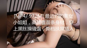 [MP4/ 972M] 最近约的美女小姐姐，高颜值苗条身材，穿上黑丝操骚逼，撕档扶屌插入